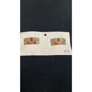 MUSI Goldtone Metal Vintage Multicolor Enamel Shoe Clips